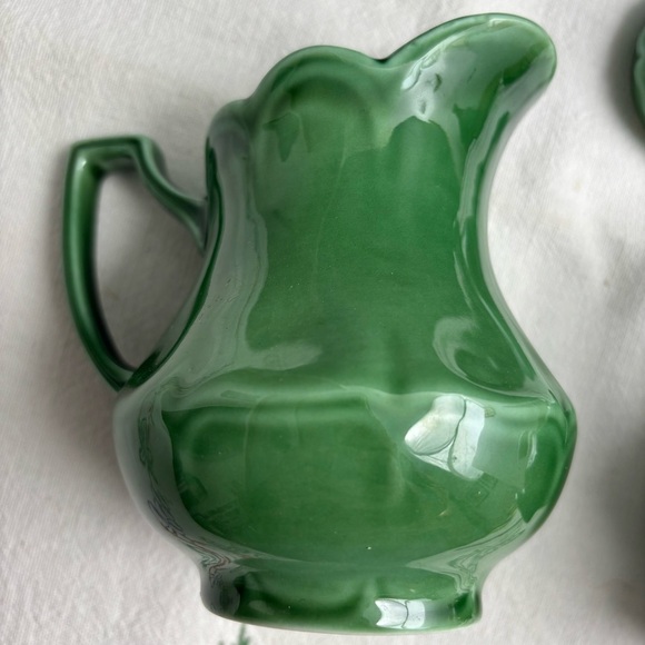 Royal Staffordshire J & G Meakin heirloom ironstone green creamer & sugar bowl - Picture 5 of 8